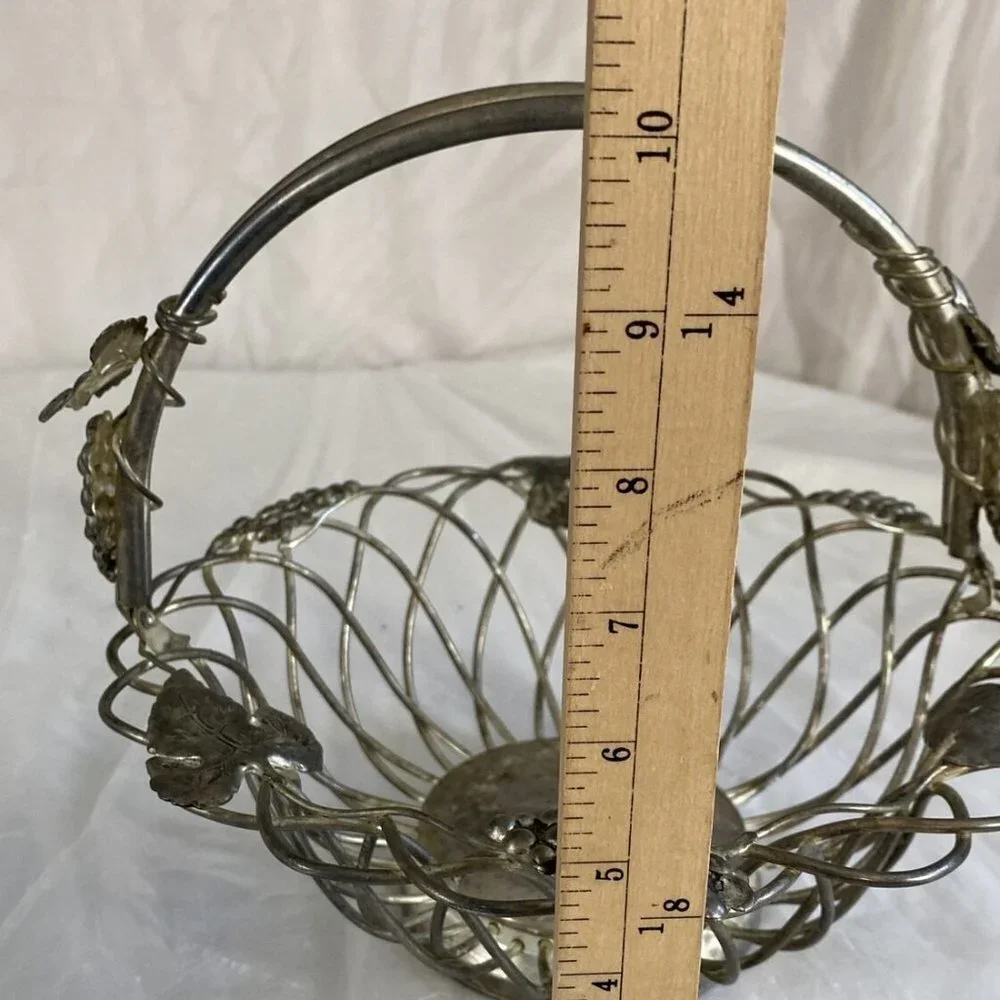 Vintage Godinger Silver Art Grape Leaf Basket Silverplate Fruit Centerpiece‎